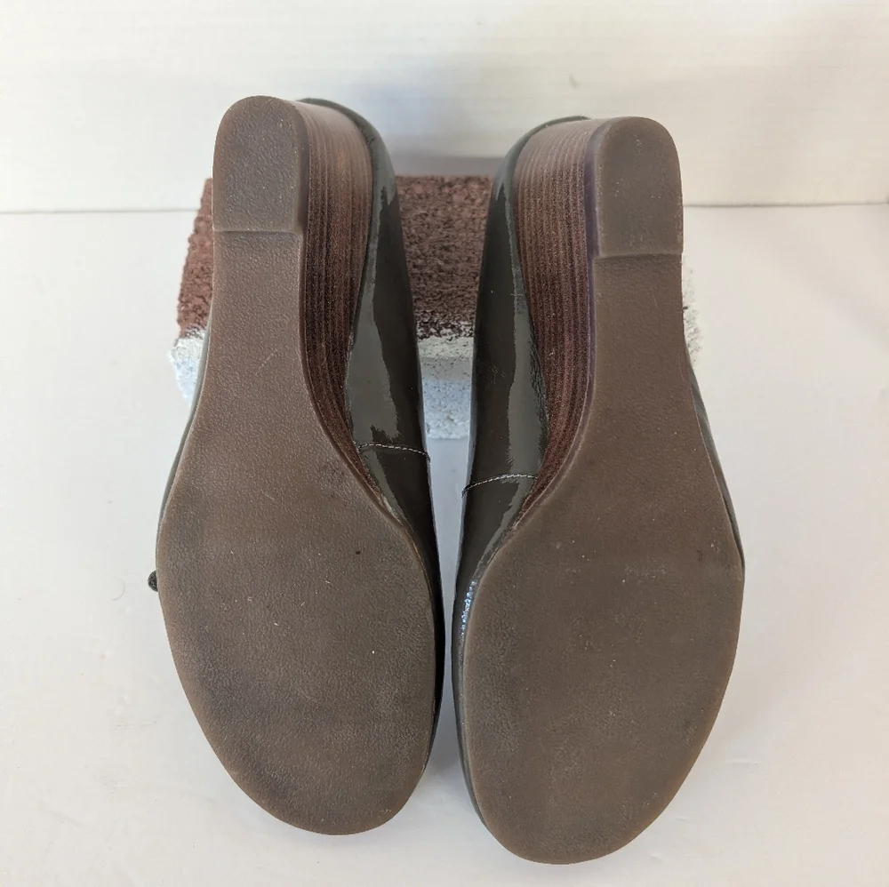 Steve Madden Mary Jane Style Wedge Shoes In Patent Brown Never Worn Sz7